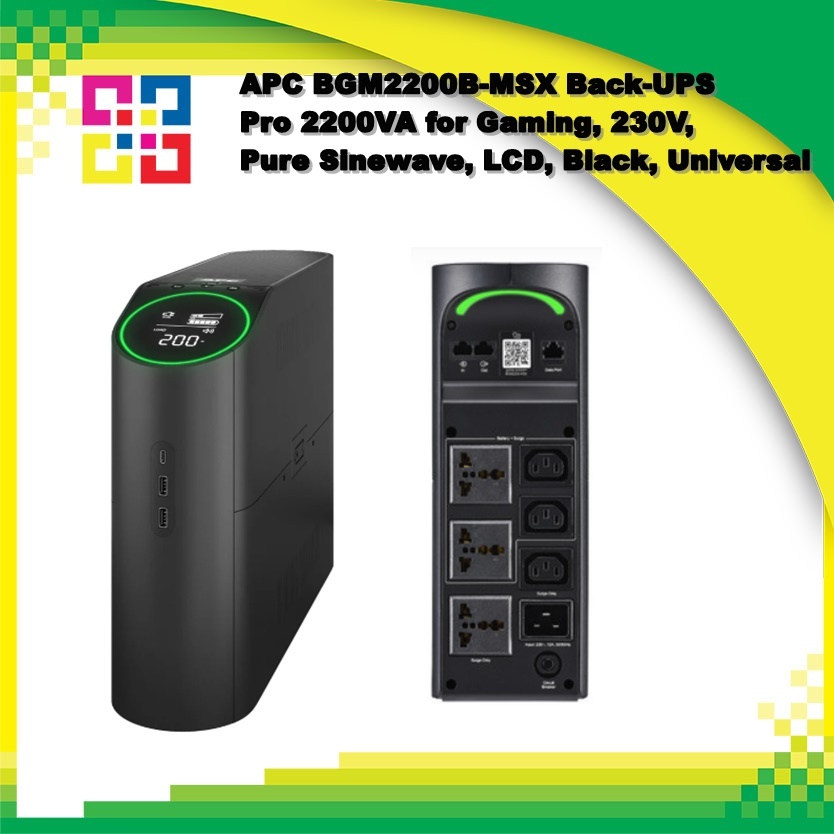 APC BGM2200B-MSX Back-UPS Pro 2200VA for Gaming, 230V, Pure Sinewave LCD Black Universal