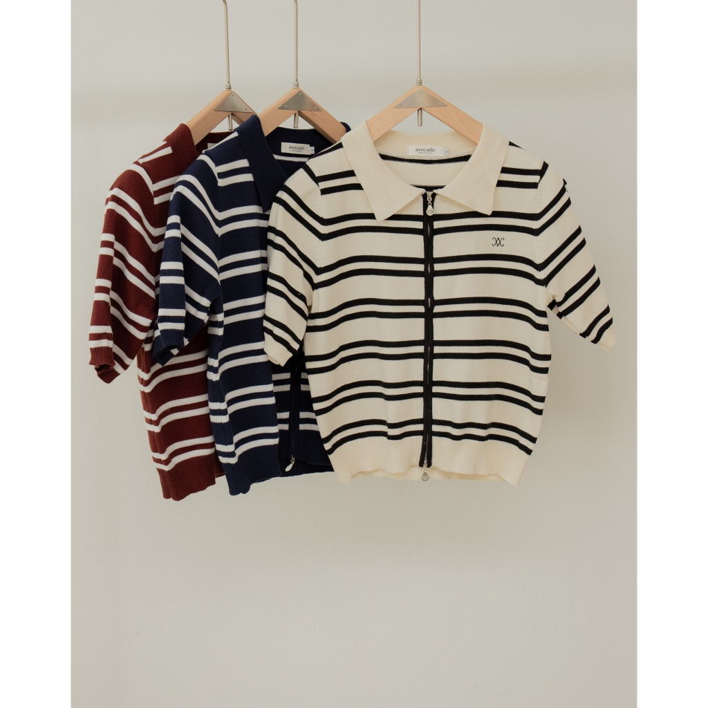 avo   เสื้อโปโลดีเทล 2 ซิป  mory line polo