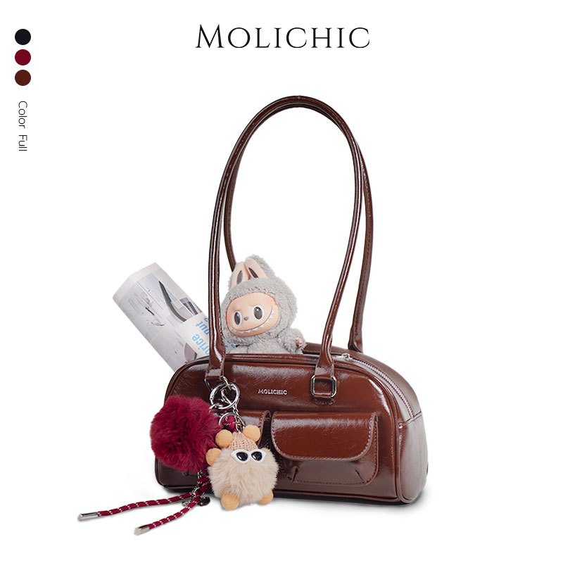 MOLICHIC Chubby Bag แฟชั่นใหม่กระเป๋าใต้วง แขกระเป๋าสะพายไหล่ทรงสี่เหลี่ยมเล็กเรียบง่าย สไตล์เกาหลี