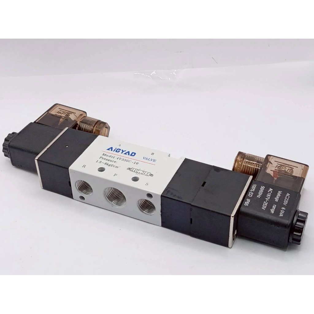 ใหม่ 4v330C-10. 12-24-220v โซลินอยด์วาล์วปิดกลางคู่แบบนําร่องภายใน 5/3 ทาง (Port 3/8″ ร้านในกทมส่งของทุกวัน ราคา ถูกที่สุด ดีลบีเคเค แกลเลอรีภาพที่ 5