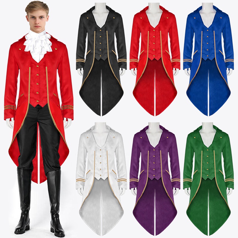 Originally Produced in Europe America Halloween Tuxedo Medieval Retro Punk Phnom Penh Coat เครื่องแต่งกายเจ้าชายยุคกลาง
