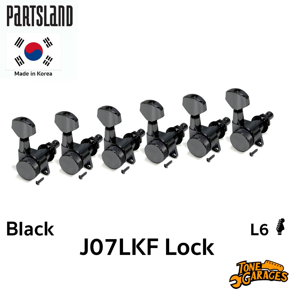 Partsland Machine Heads ลูกบิดล็อคสาย สี Black L6 เกาหลี (J-07LKF-BK)