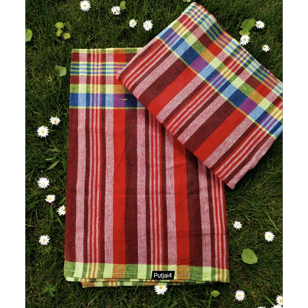 ผ้าขาวม้าผ้าฝ้าย 100% ตรารถไฟ  เย็บชายทุกผืน ผ้าดี ผ้านุ่ม สีไม่ตก ผ้าไม่หด ขนาดมาตราฐาน 80×190 cm - รูปที่ 7