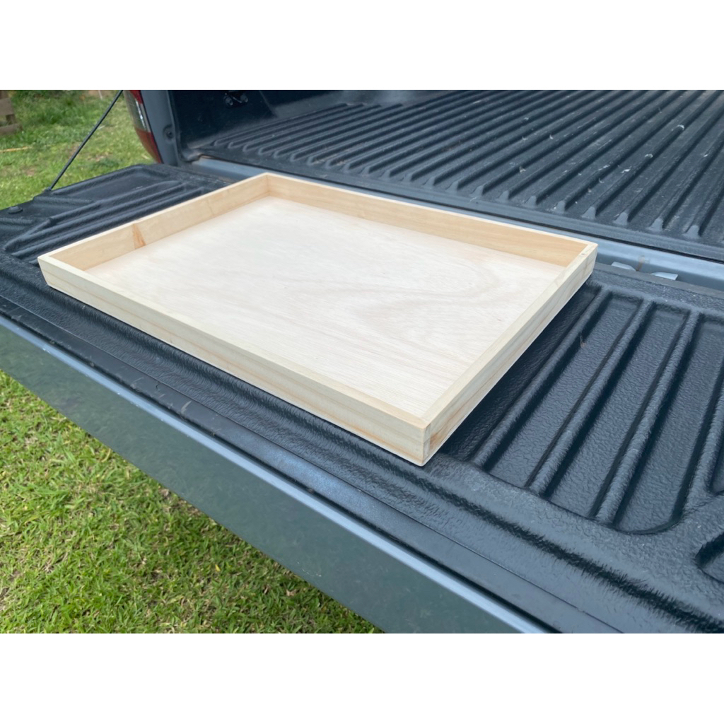 ถาดไม้ขนาด 42 X 59.4 X 4 CM. ไม่ทำสี ( 5 ชิ้น ) รับงานสั่งทำตามแบบ‼️‼️‼️