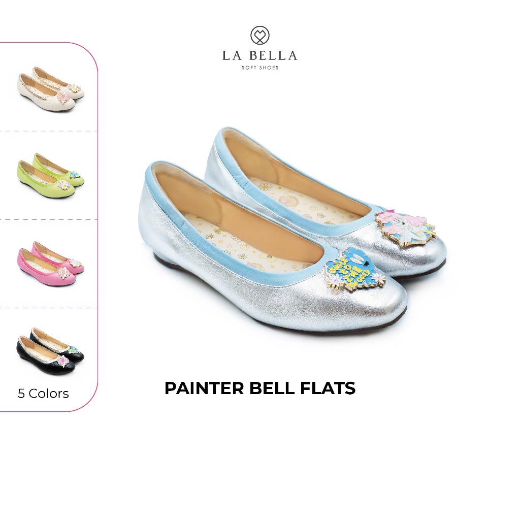 LA BELLA  รองเท้าคัชชูหนังแกะ รุ่น PAINTER BELL FLATS 5 สี