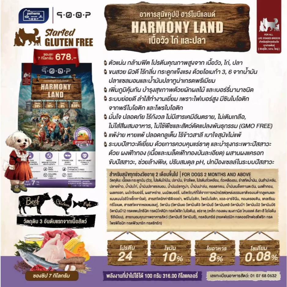 Petheria QOOP อาหารเม็ดสุนัขคูปป์ ตัวแน่น กล้ามฟิต เกรดกลูเตนฟรี สำหรับสุนัขทุกช่วงวัย ทุกสายพันธ์ ขนาด 7 กิโลกรัม - รูปที่ 4