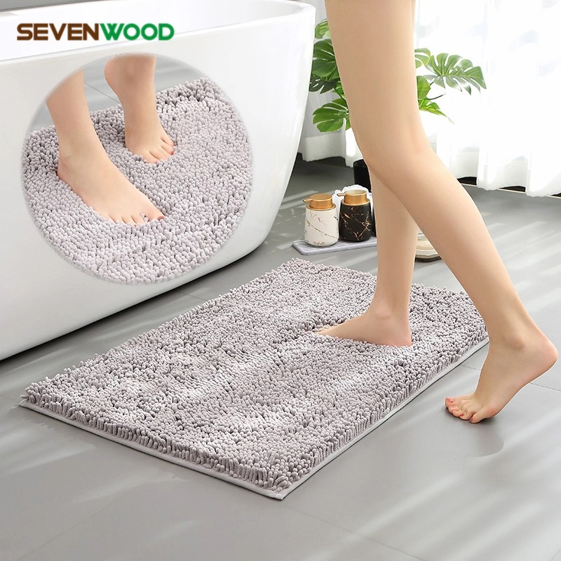 SEVENWOOD พรมกันซับ พรมเช็ดเท้า พรม พรมปูพื้น พรมห้องน้ํา พรมกันลื่น พรมหนา ผ้าเชนิลล์ ดูดซับน้ำและไม่ลื่น