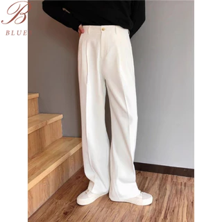 B BLUES กางเกงสแล็กผู้ชาย เอวสูง ขาตรง พื้นฐานที่ต้องมี! ผ้าสวมใส่สบาย ใส่ทำงาน เที่ยวหรือชีวิตประจำวันก็ได้ ลดราคาพิ!