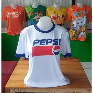 เสื้อยืดวินเทจ ยุค 90 เสื้อยืดขาวคอน้ำเงิน A009 สกรีนลายPEPSI(1) เนื้อผ้ากีฬา นุ่ม ลื่น เบา สบาย