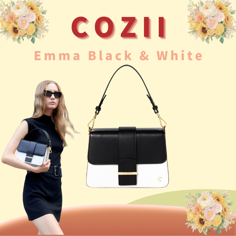 COZII BAG👜Emma Black & White💯ของแท้🚚พร้อมส่งทันที