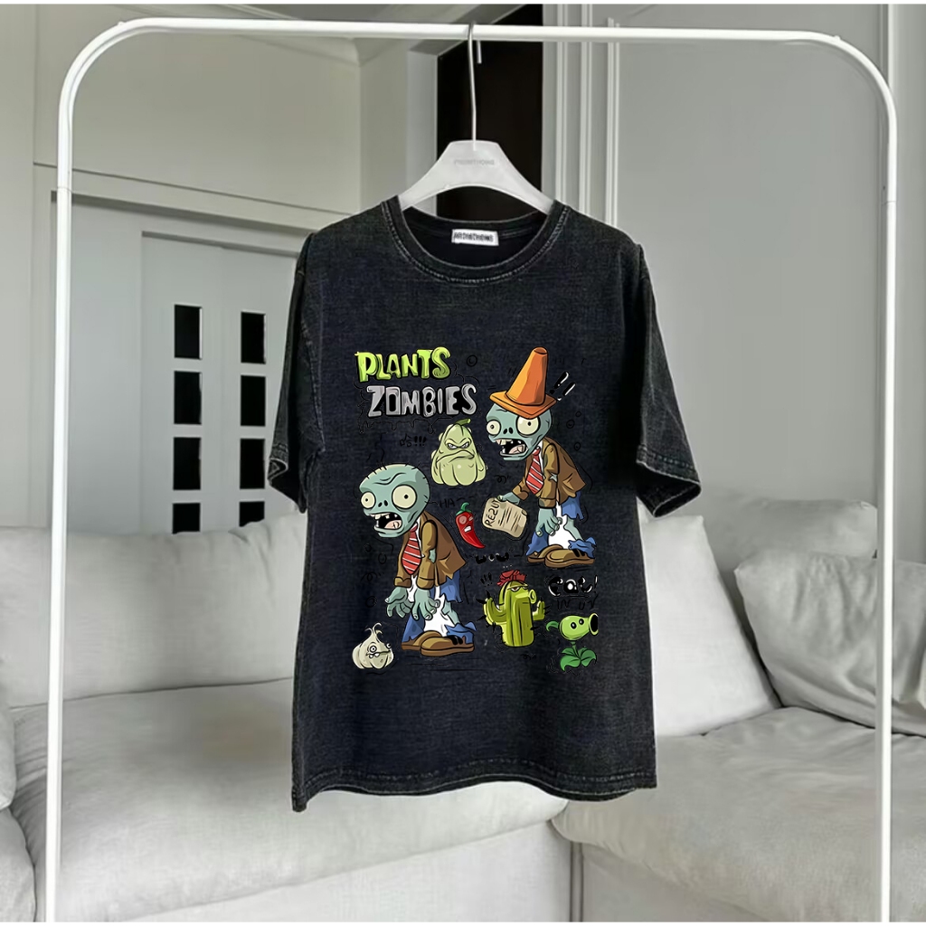 ไซส์ M-4XL เสื้อยืดฟอกสี ผ้าคอตตอน 100% ผ้าเนื้อนุ่ม ใส่สบาย เสื้อยืดผู้หญิง เสื้อยืดผู้ชาย ใส่ได้ทั้งชายและหญิง สกรีนลา