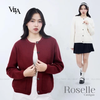 VILA | Roselle VL113 เสื้อคาดิแกนคอเปียกระเป๋าหน้า