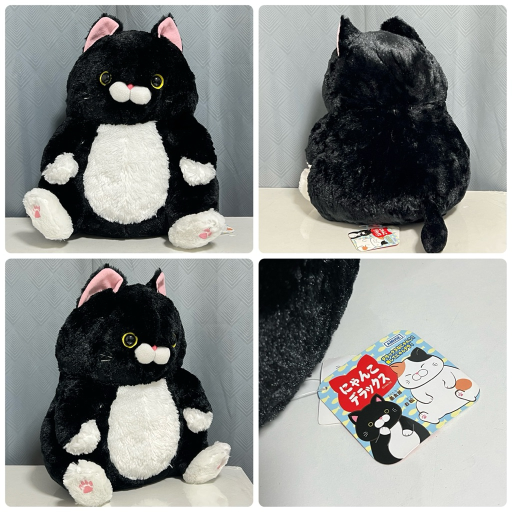 ตุ๊กตาแมวดำ amuse สีดำ 40 ซม. ใหญ่จัมโบ้ ตุ๊กตาแมวสีขาวดำป้ายแดง 🐱amuse cat doll