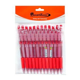[แพ็ค 12 ด้าม] Quantum ปากกา ปากกาลูกลื่น เจลลูลอยด์ 007 Hitz แดง 0.7 จำนวน 12 ด้าม