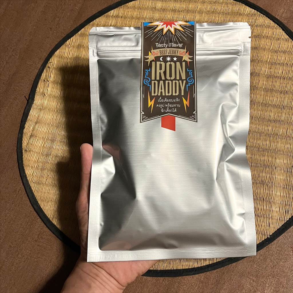 เนื้อเค็มอบแห้ง (Beef Jerky) รสนิยม พร้อมทาน มีแบบ 60 และ 90 กรัม Iron Daddy ป๋าจอมอึด โปรตีนสแน๊ค ทานเล่น