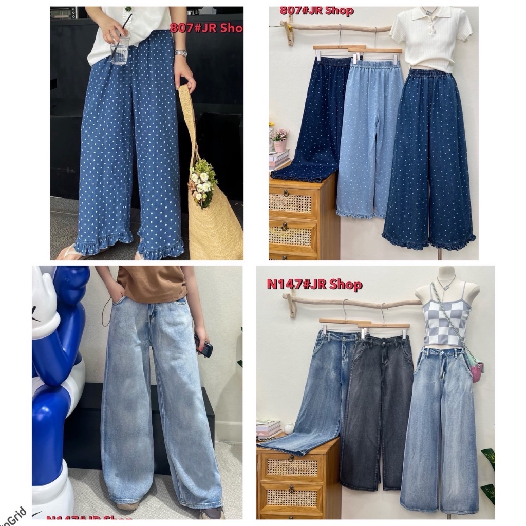 กางเกงยีนส์แฟชั่นทรงขากระบอก ป้าย JR Fashion มีกระเป๋า2ข้าง งานดี เย็บเรียบร้อย