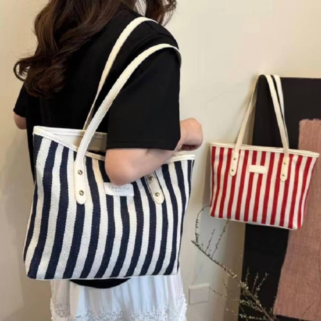 buyplus001 กระเป๋าผู้หญิง Tote Bag ผ้าแคนวาส สะพายไหล่ ความจุเยอะ พร้อมส่ง มีบริการส่งด่วน B-035