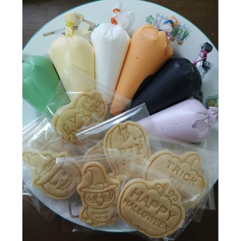 คุกกี้ DIY เซ็ตวันฮาโลวีน เซ็ตคุกกี้ ชุดเล็ก กลาง ใหญ่ เลือกได้ Halloween Cookie แต่งหน้าเองด้วย ici