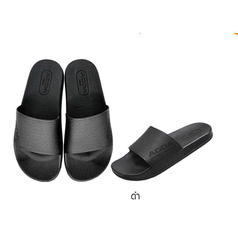 [ลูกค้าใหม่ราคา 1 บาท ]🍀รองเท้าแตะแบบสวม adda รุ่น 14304 พื้นยาง สีดำ ไซส์ 7-10 