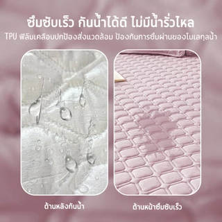 ผ้าปูที่นอน กันน้ำ100% 6ฟุต/5ฟุต/3.5ฟุต/3ฟุต ผ้าปูที่นอนอย่างเดียว ผ้าคลุมเตียงกันไรฝุ่น สูง12 นิ้ว