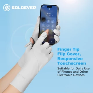 SOLOEVER Cycling gloves UPF 50+ ป้องกันรังสียูวี Women's ถุงมือขับรถหน้าจอสัมผัสแบบตาข่ายสำหรับป้องกันแสงแดด