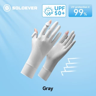SOLOEVER Cycling gloves UPF 50+ ป้องกันรังสียูวี Women's ถุงมือขับรถหน้าจอสัมผัสแบบตาข่ายสำหรับป้องกันแสงแดด