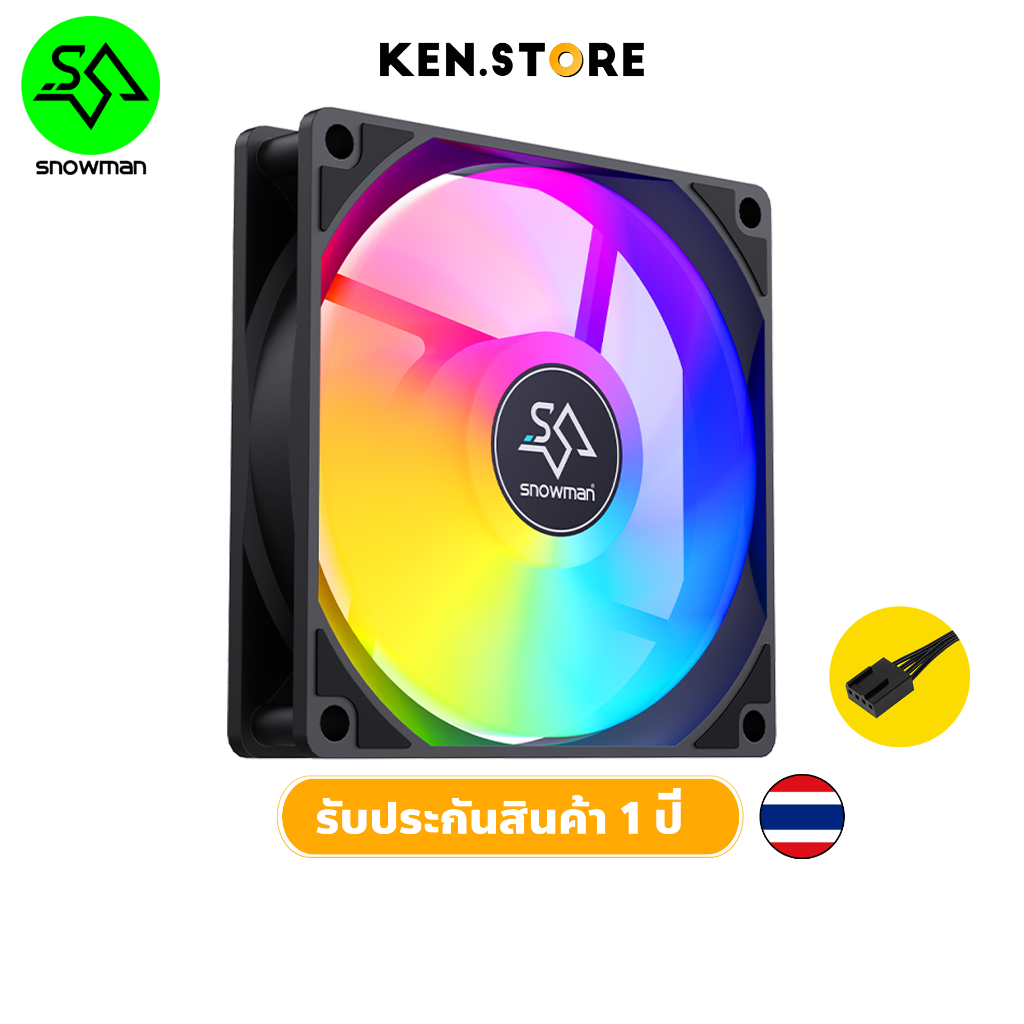 พัดลมคอม รุ่น Snowman BF-120 PWM Rainbow 12CM Cooling Fan