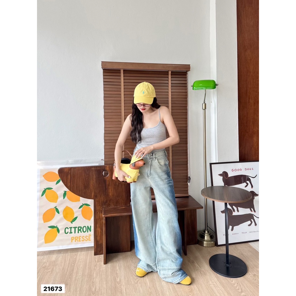 Yme brand กางเกงยีนส์ขากระบอก ทรงสวยเป๊ะ พร้อมส่ง ✨