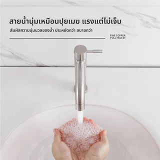 ก๊อกน้ำสแตนเลส SUS304 ก๊อกซิงค์ล้างจาน ก๊อกอ่างล้างหน้า ไม่เป็นสนิม ติดตั้งง่าย (พร้อมเทปพันเกลียว)