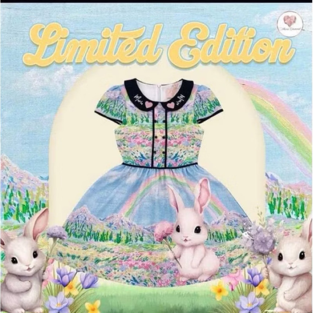 MARIA DIMOND เดรสน้องกระต่ายสีฟ้าสดใส ไซต์ M มือ2