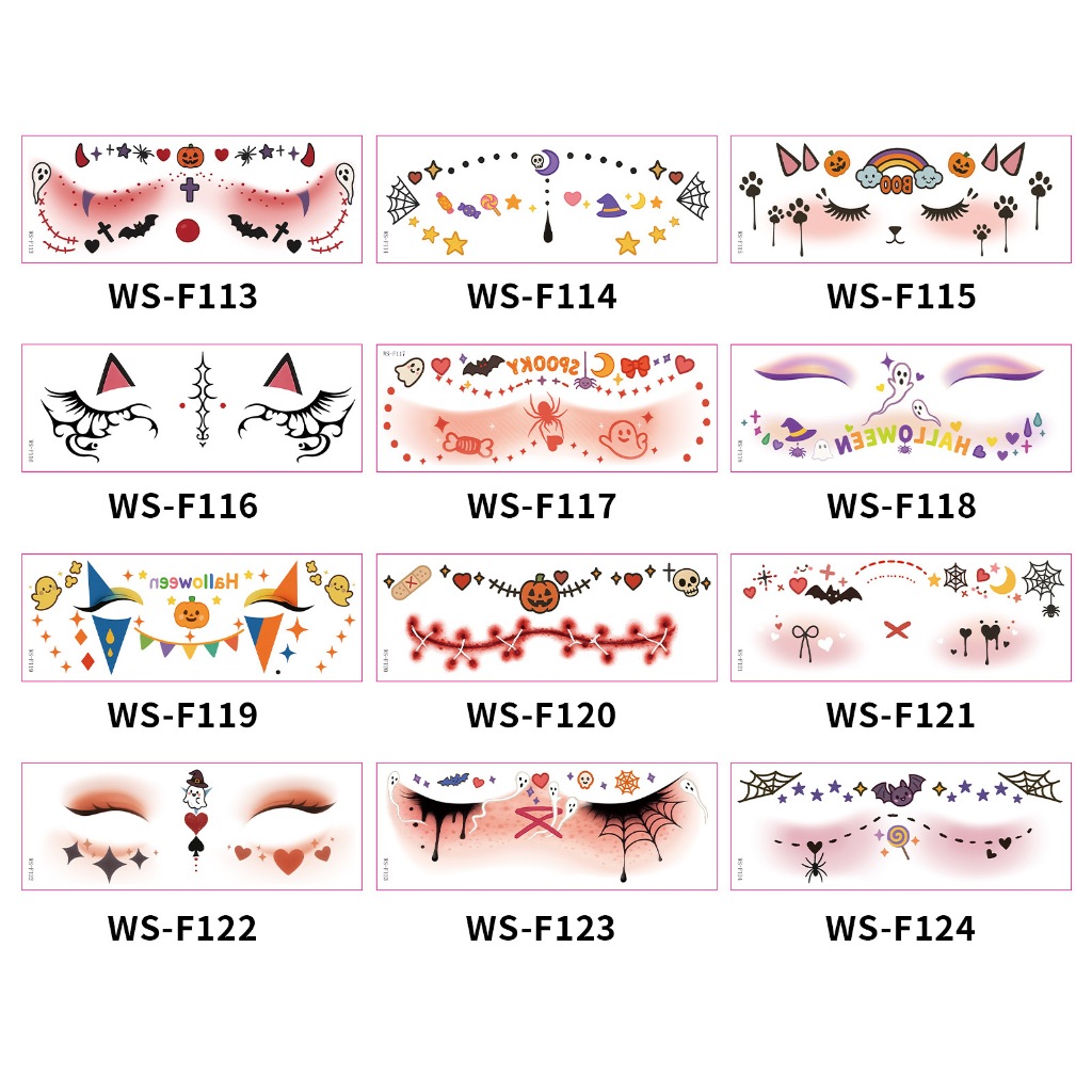 Halloween Temporary Makeup Tattoos  160x60mm