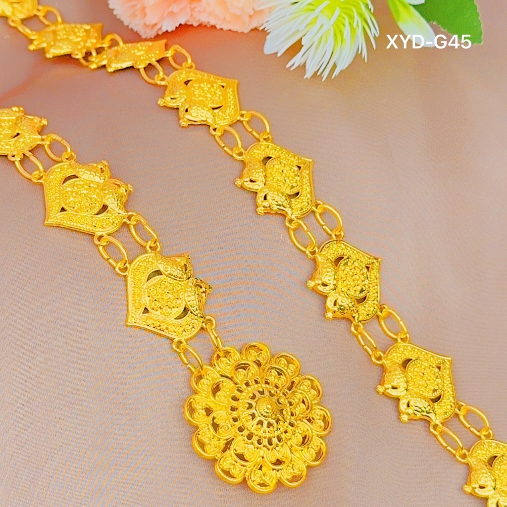 เข็มขัดอีสาน โลหะชุบทอง สวยตามแบบไทยปรับขนาดได้ สวมใส่ได้ทุกงานเทศกาลวันสำคัญ - รูปที่ 4