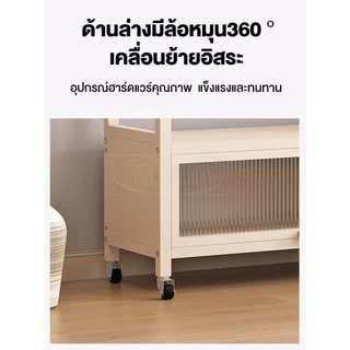 YIJIAราวแขวนผ้า ตู้เก็บของ ตู้เก็บเสื้อผ้าที่มีราวแขวนเสื้อผ้า ประตูตู้กันฝุ่น เหล็กคุณภาพสูง แบบมีล้อเลื่อน