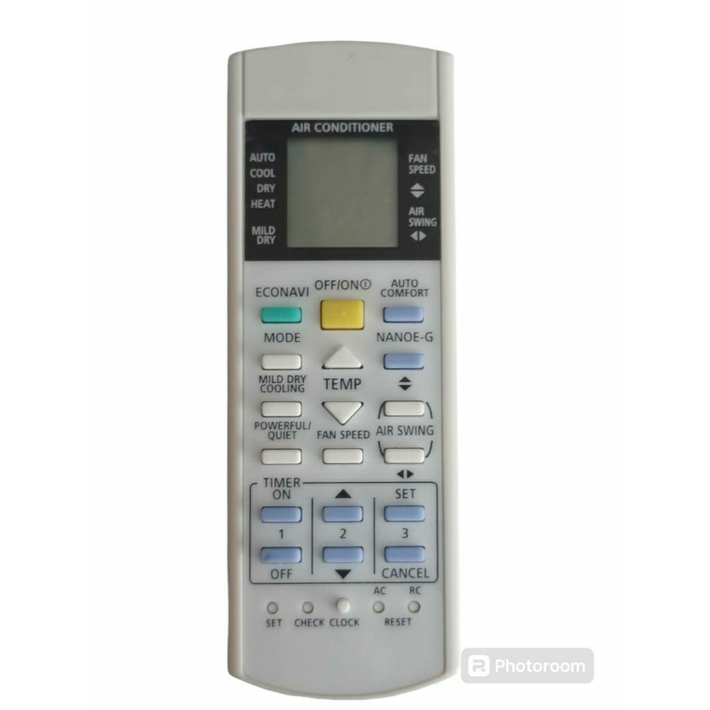 รีโมทแอร์ Panasonic รุ่น ECONAVI + NANOE-G (ทดแทน/เทียบเท่า) – ปุ่มครบ ฟังก์ชันจัดเต็ม ใช้ได้ทันทีไม่ต้องตั้งค่า