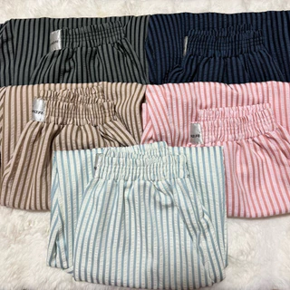 Liner Pants กางเกงขายาวเอว22-32 สะโพก44 ยาว39 สไตล์ไลเนอร์พันท์สีพื้นและลายทาง