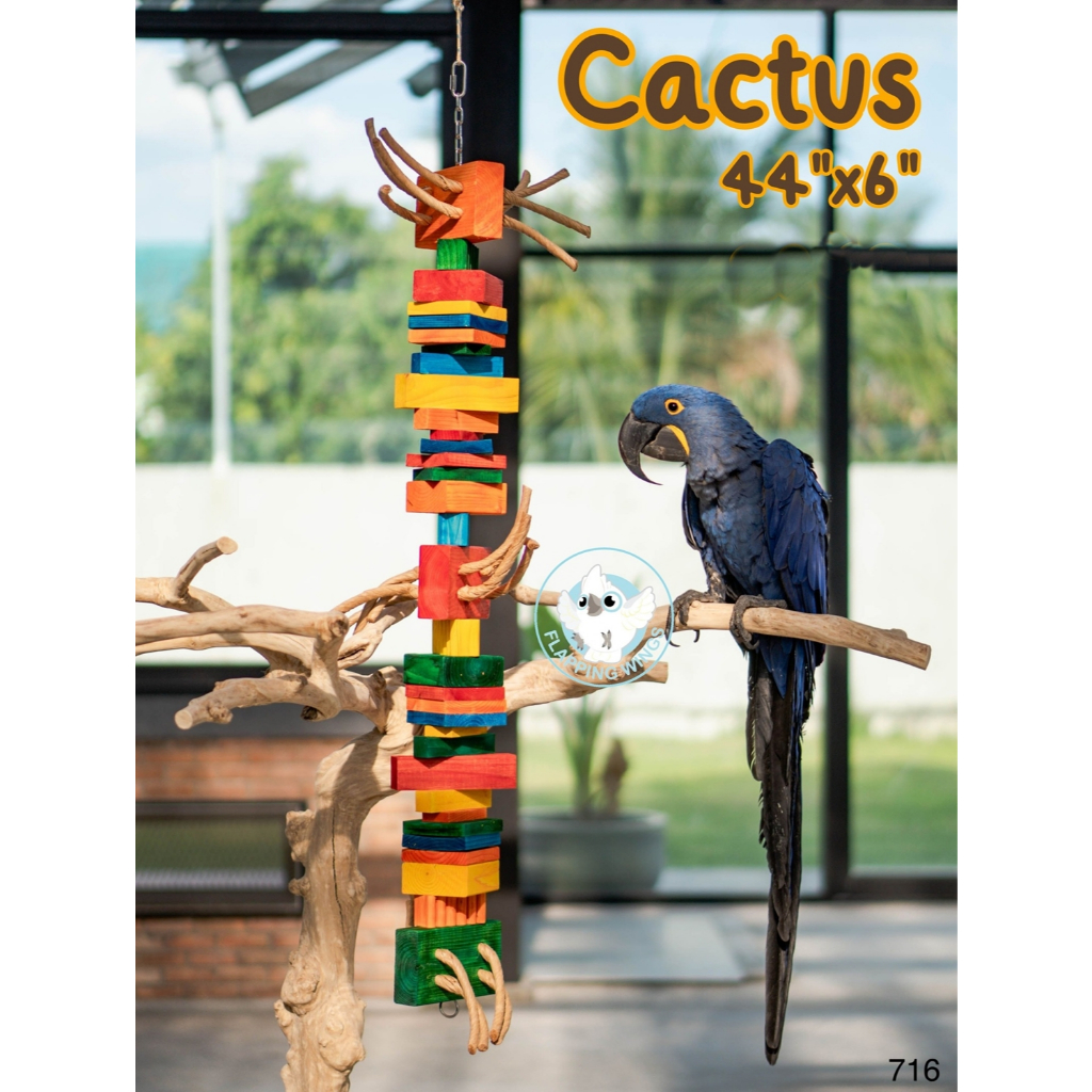 Flapping Wings "Cactus" ของเล่นนกแก้ว ผลิตและนำเข้าจากแคนาดา Large Parrot Toy