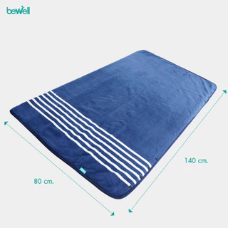 Bewell ผ้าคลุมไหล่ 2 in 1 Poncho Fleece Blanket มีกระดุม เหมาะใช้คลุมระหว่างทำงาน ขนาด 140x80 cm.