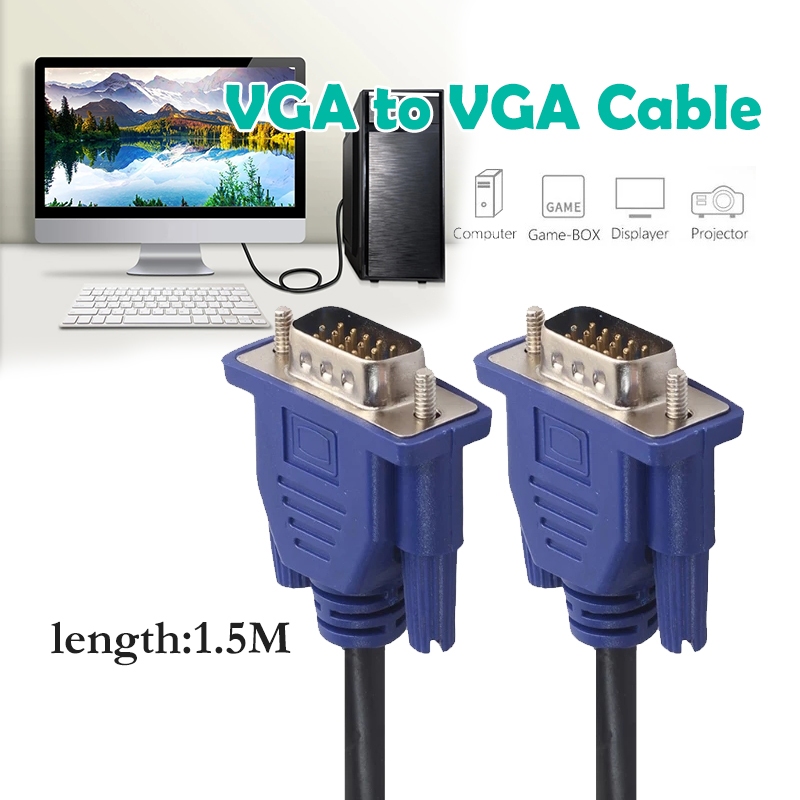 สายต่อคอม VGA TO VGA สายต่อภาพ ความละเอียดสูง รองรับ 1080P สายยาว1.5/3/5เมรต