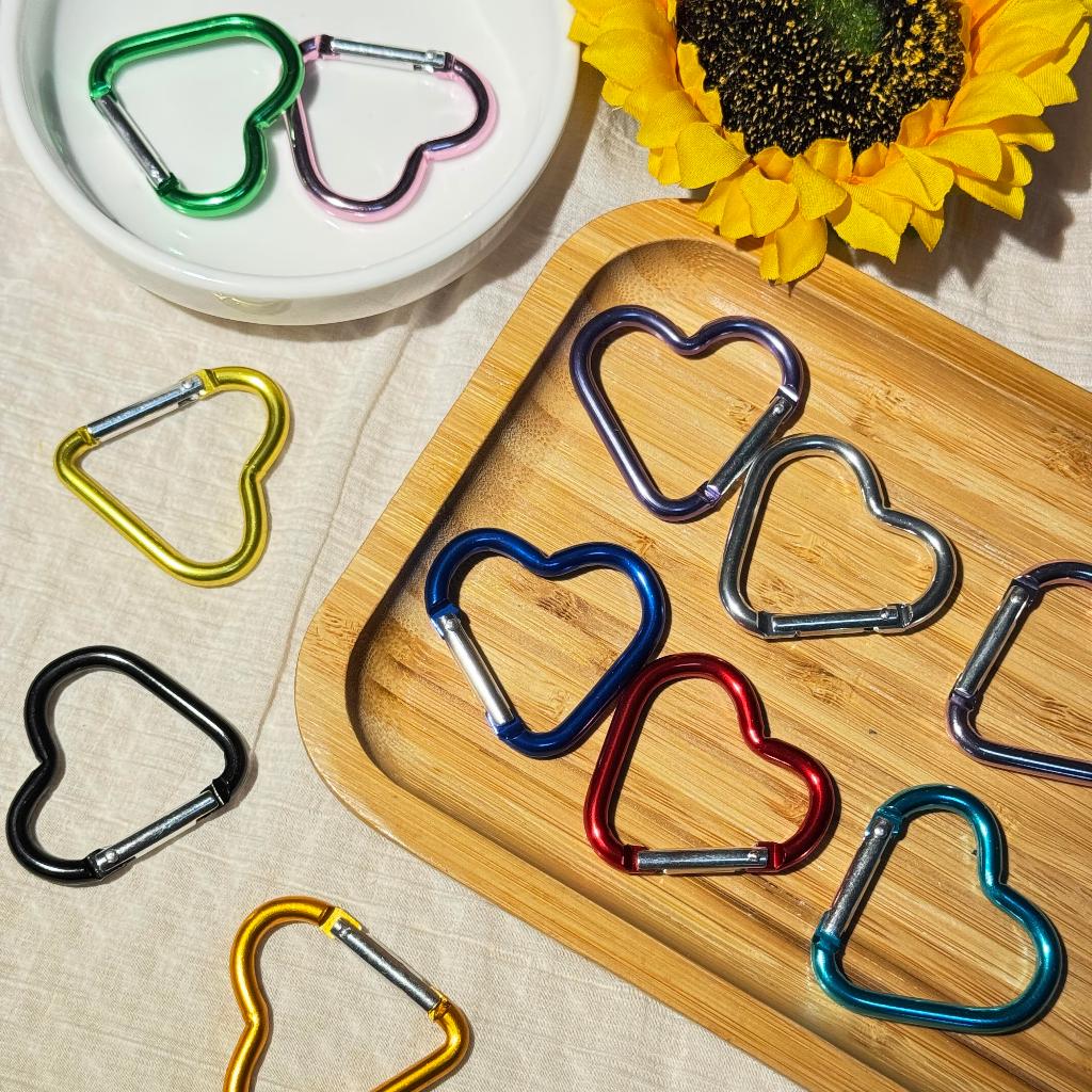 ตะขอรูปหัวใจ พวงกุญแจหัวใจ ตะขอคาราไบเนอร์  อลูมิเนี่ยม diy ราคา/ชิ้น