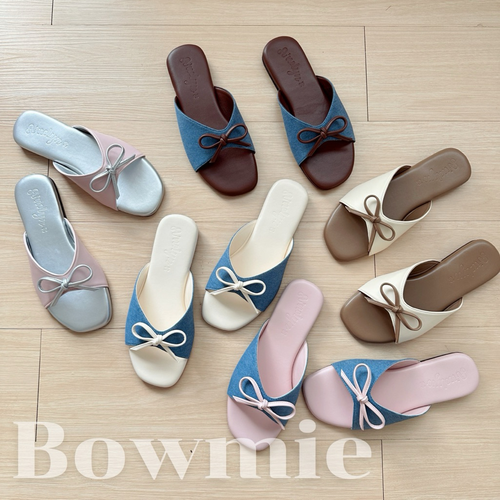 A'nolyn รองเท้าแตะรุ่น Bowmie รองเท้าแตะสวมหน้าโบว์ รุ่นนี้เก็บหน้าเท้าได้ดีมาก พื้นนิ่ม