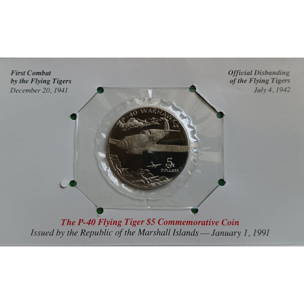 หมู่เกาะมาร์แชลล์ 5 Dollars 1991 -P-40 Warhawk of Flying Tigers