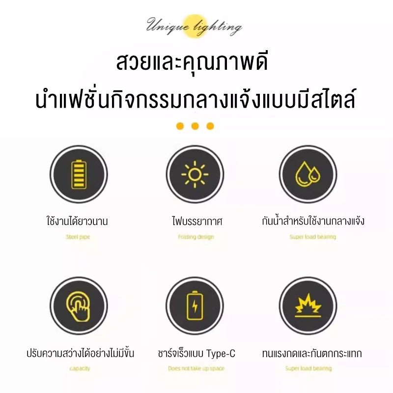 โคมไฟแคมป์ปิ้ง LED ย้อนยุค COB แบบพกพา ชาร์จไฟได้ thumbnail 3