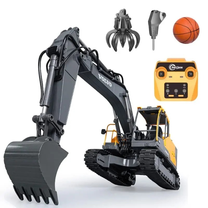 รถแม็คโครบังคับ 1:16 Volvo 3in1 Excavator Double E E598-003 RC 2.4GHz