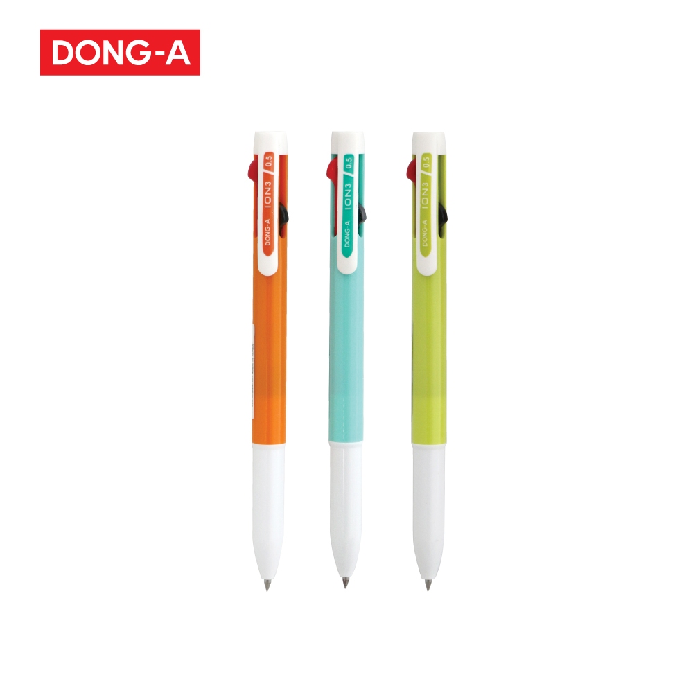 DONG-A (ดองอา) ปากกาลูกลื่นเจล 3 สี ปากกาลูกลื่น เกาหลี ลายเส้น0.5 Hybrid Ink ยกกล่อง 12 ด้าม รหัส ION3
