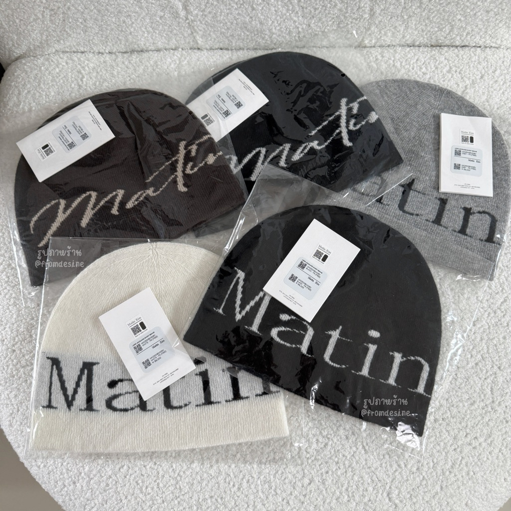 [ พร้อมส่ง ] MATIN KIM LOGO JACQUARD SHORT BEANIE / LOGO SCRIPT BEANIE / CRACKED LOGO BUCKET BEANIE