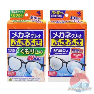 Kobayashi Quikwipes Fuki Fuki 40แผ่น แผ่นเช็ดแว่น เลนส์กล้อง รุ่นปกติ รุ่นกันฝ้า Anti-Fog Clear Wipes Eyeglass