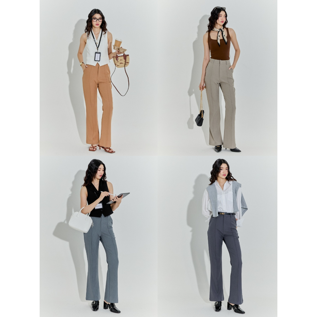 Maplepie - Flare Pants 750.- กางเกงขายาว ขาม้าเล็ก เนื้อผ้ายืดหยุ่น อยู่ทรง ใส่สบาย ยับยาก