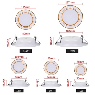 แผงไฟเพดาน ไฟดาวน์ไลท์ LED 5W 9W 12W 15W 18W