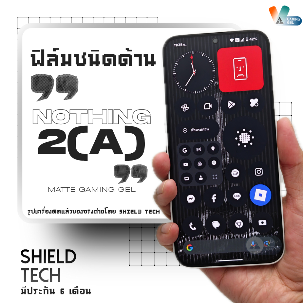 ฟิล์มกันรอยชนิดด้านสำหรับ Nothing 2a ยี่ห้อ Shield Tech