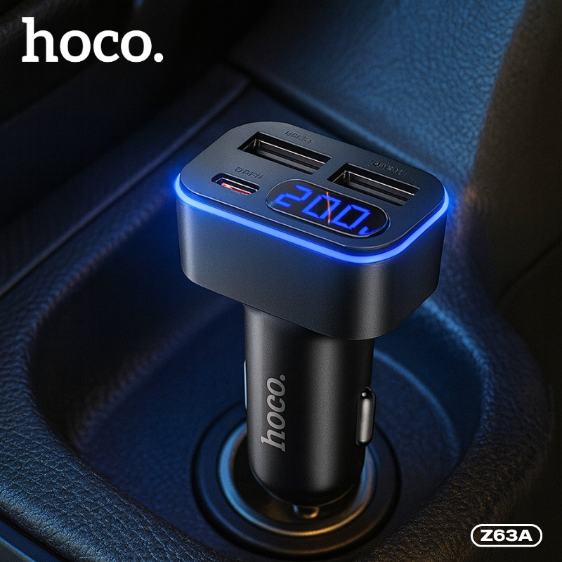 หัวชาร์จแบตในรถยนต์ HOCO Z63A 3 พอร์ตชาร์จ หน้าจอดิจิตอล แสดงแรงดันไฟฟ้าแบบเรียลไทม์ ขนาดกระทัดรัด พกพาสะดวก - รูปที่ 6